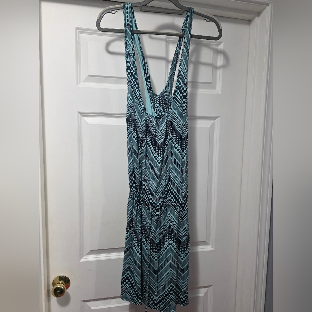 Caslon Aqua and Black Chevron Maxi Dress